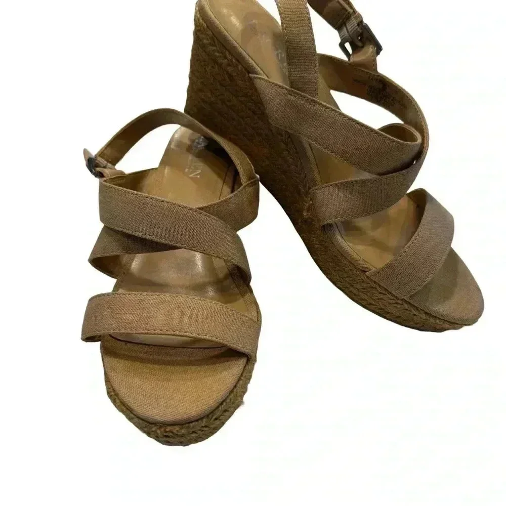 Lauren Ralph Lauren Katerina Espadrille Wedge Sandals Ivory Size 8